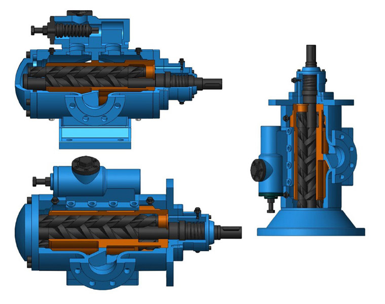 三螺(luó)杆泵内部結構(gou)圖